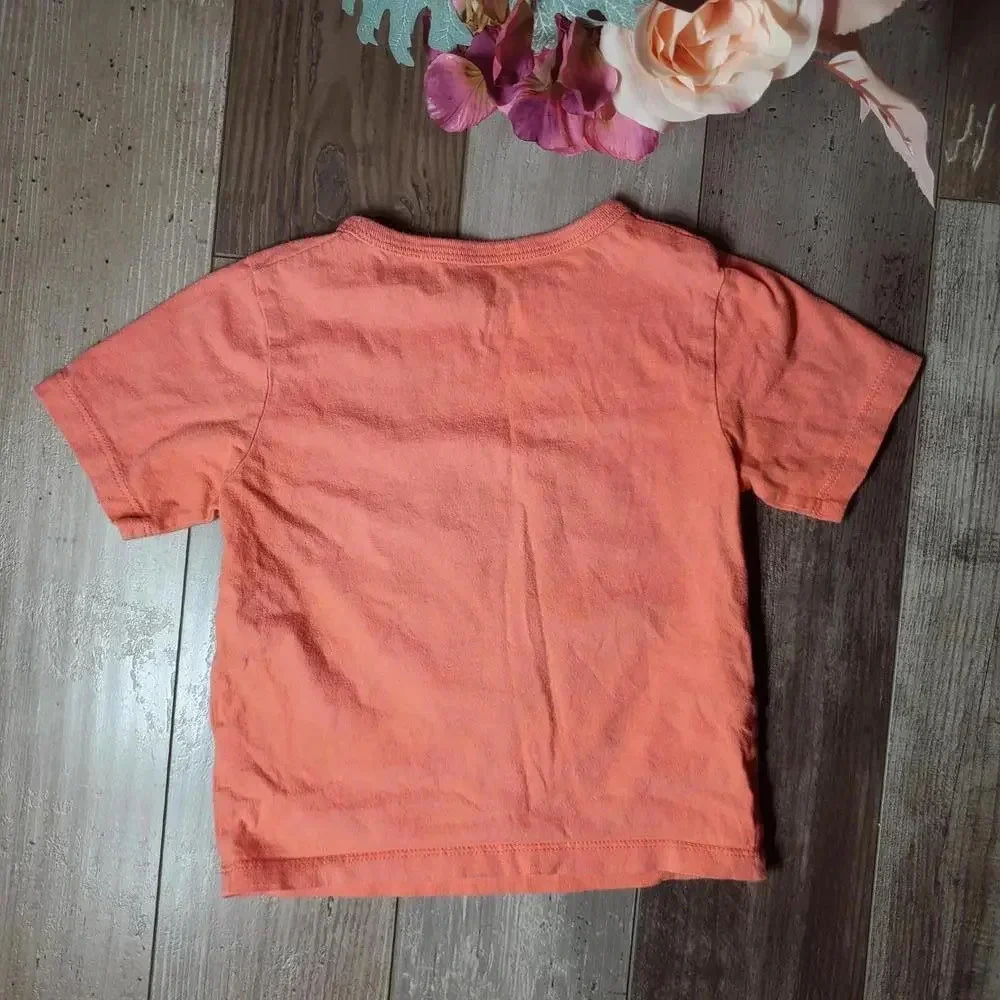 The Children's Place Toddler Boy Size 2T Orange Monster Truck Cotton T-Shirt EUC